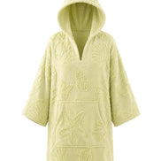 COIBA Handcrafted Unisex Adult Summer Poncho with White Pattern Detailing - Studio White Background Shot
