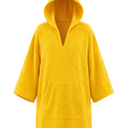 COIBA Handcrafted Unisex Adult Summer Poncho with White Pattern Detailing - Studio White Background Shot