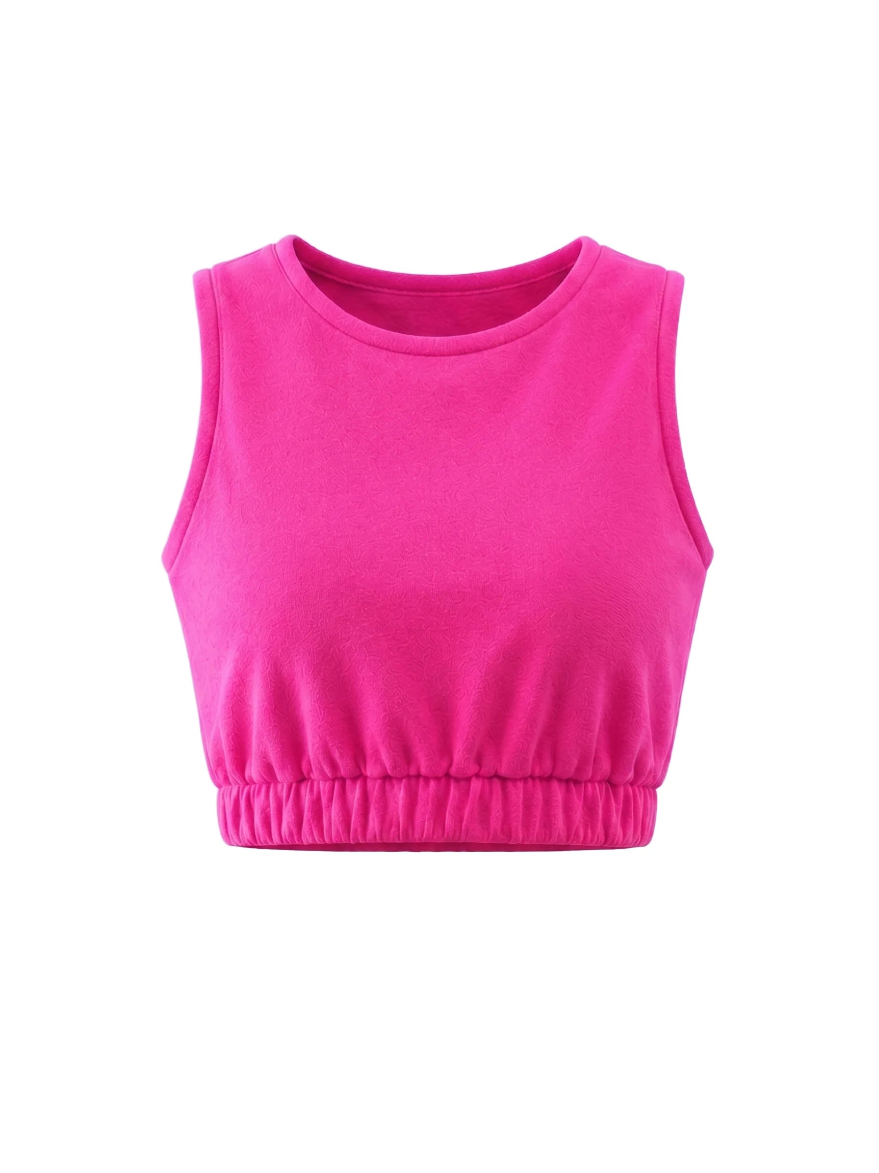 COIBA Elastic Banded Crop Top Women Casual Summer Apparel - Studio White Background Shot