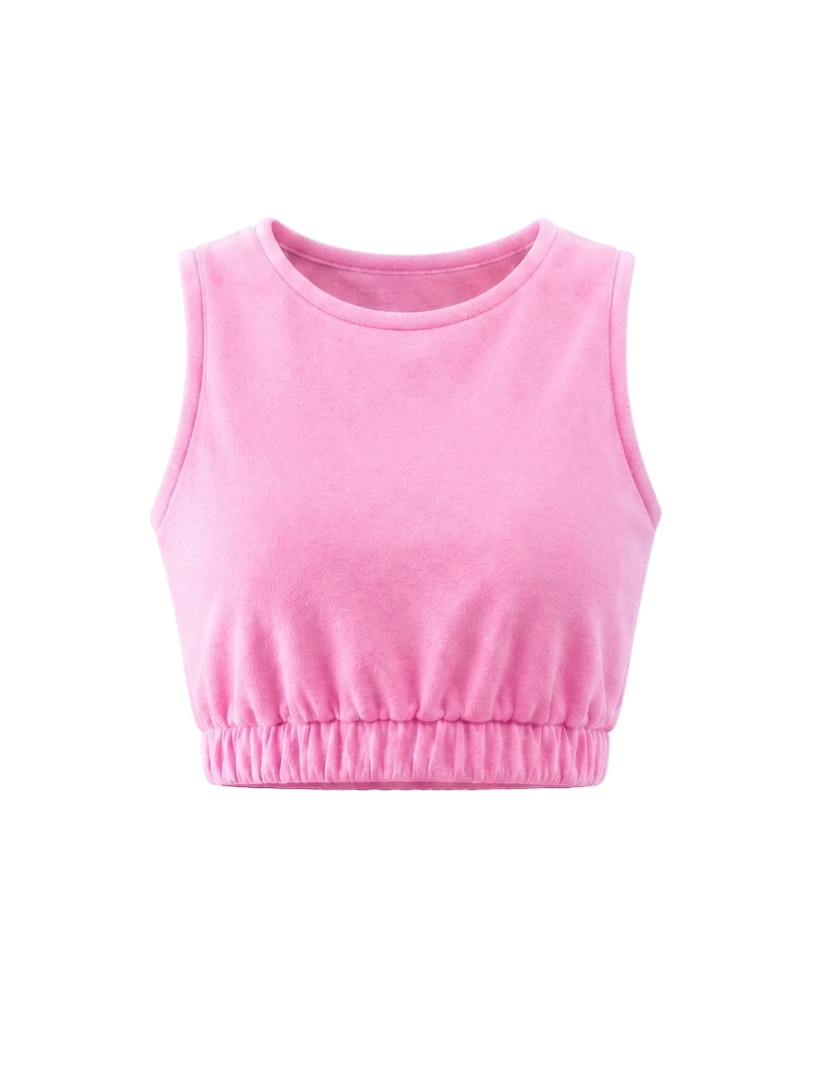 COIBA Elastic Banded Crop Top Women Casual Summer Apparel - Studio White Background Shot