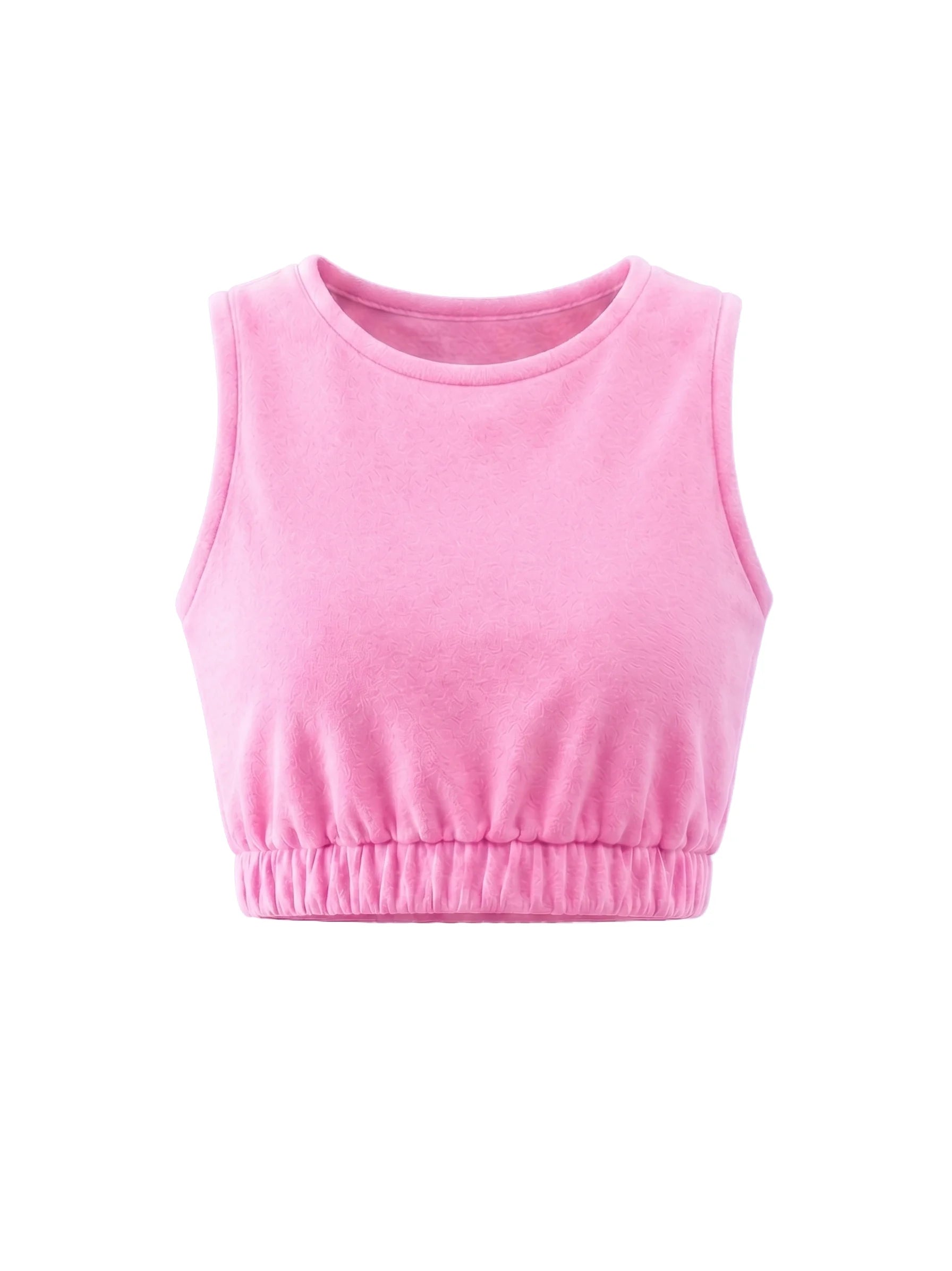 COIBA Elastic Banded Crop Top Women Casual Summer Apparel - Studio White Background Shot
