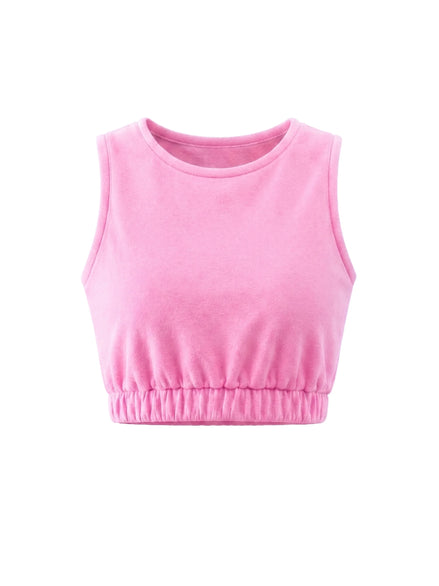 COIBA Elastic Banded Crop Top Women Casual Summer Apparel - Studio White Background Shot