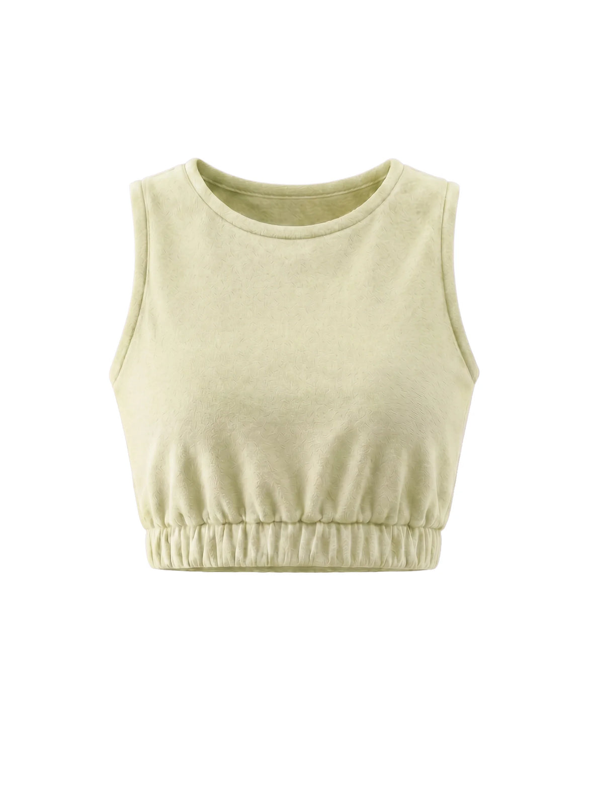 COIBA Elastic Banded Crop Top Women Casual Summer Apparel - Studio White Background Shot