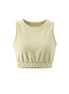 COIBA Elastic Banded Crop Top Women Casual Summer Apparel - Studio White Background Shot