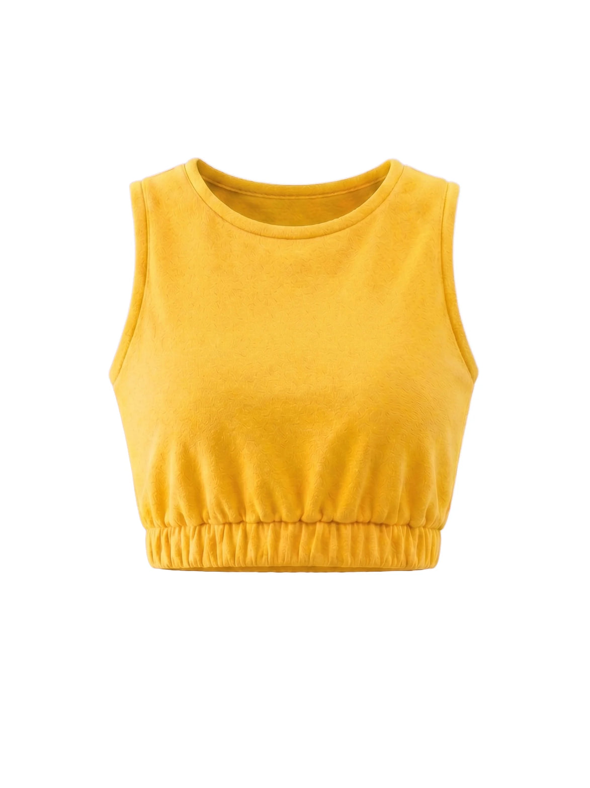 COIBA Elastic Banded Crop Top Women Casual Summer Apparel - Studio White Background Shot