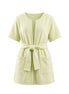 COIBA Summer Linen Dress with Waist Belt Patterned Edition - Studio White Background Shot