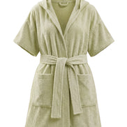 COIBA Summer Linen Dress with Waist Belt Patterned Edition - Studio White Background Shot