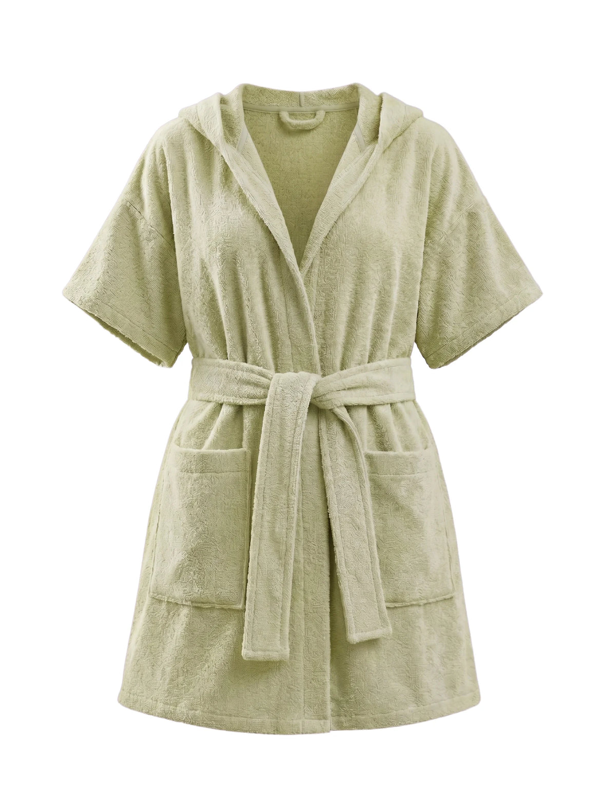 COIBA Summer Linen Dress with Waist Belt Patterned Edition - Studio White Background Shot