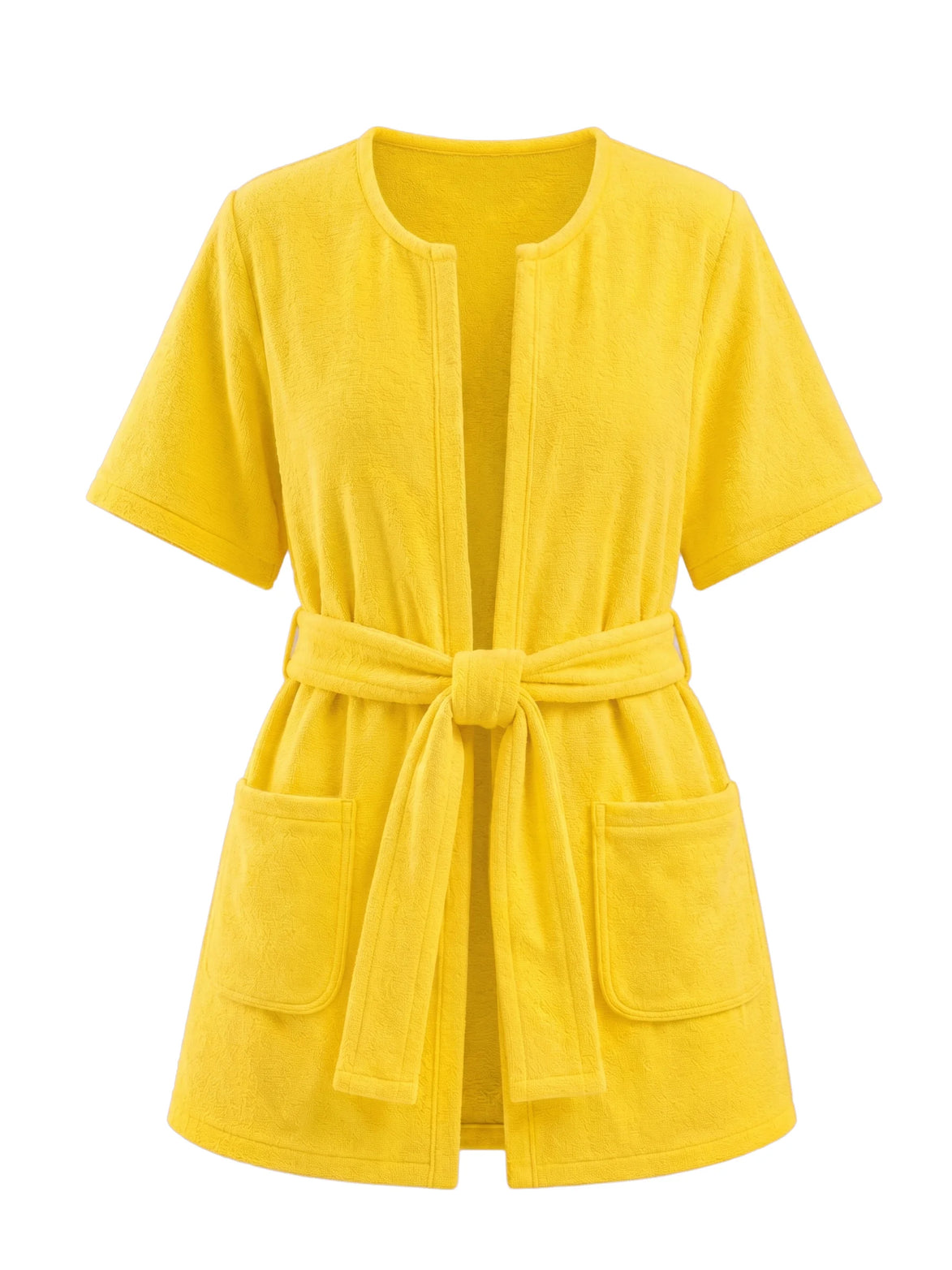 COIBA Summer Linen Dress with Waist Belt Patterned Edition - Studio White Background Shot