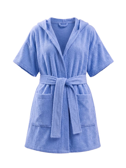 COIBA Summer Linen Dress with Waist Belt Patterned Edition - Studio White Background Shot