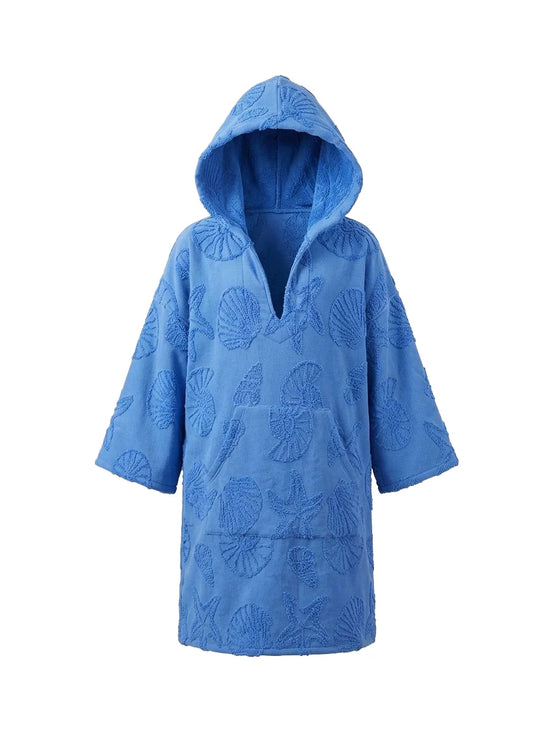COIBA Soft Hooded Kids Beach Towel Poncho Swimwear - Studio White Background Shot